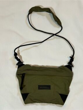 Merrell Olive Crossbody Sling Bag with Black Accents